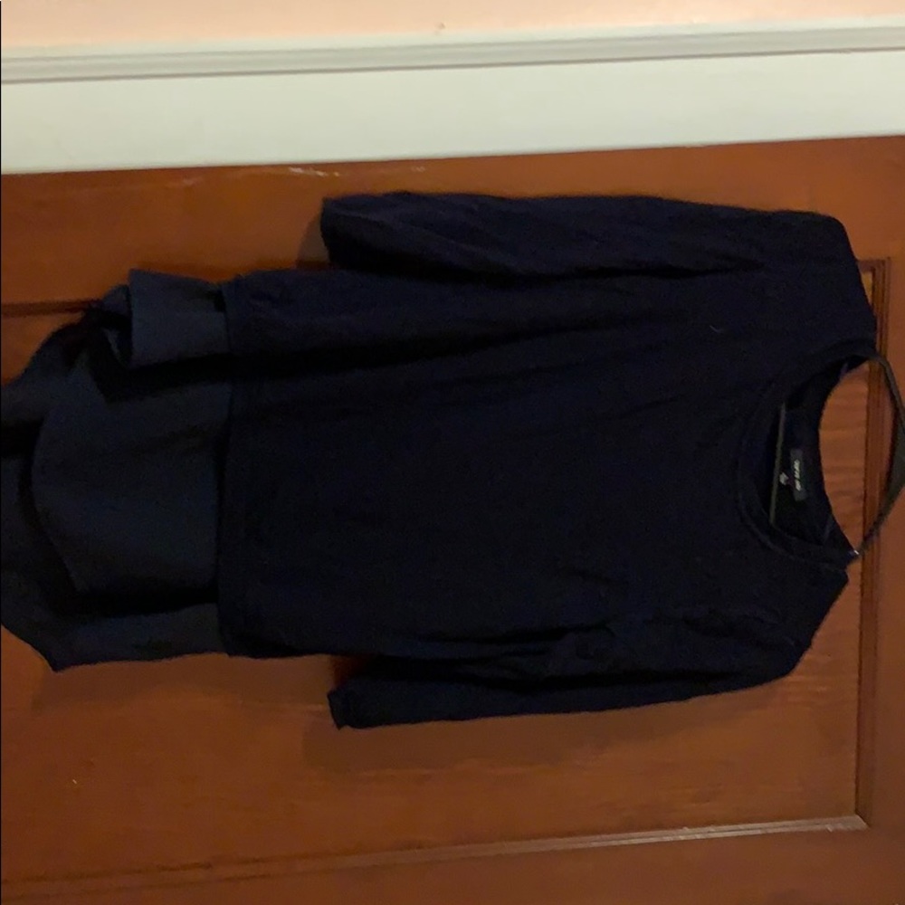 Navy blue sweater with mesh bottom